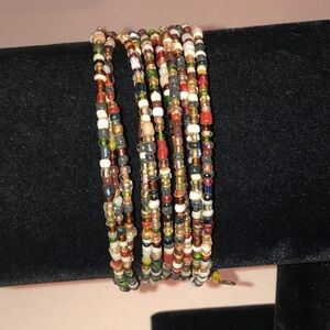 Multicolor Seed Bead Beaded Boho Wrap Bracelet
